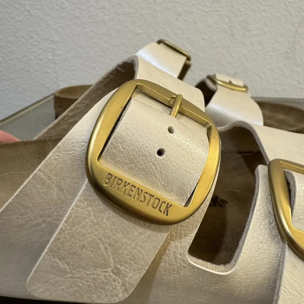 Birkenstock Arizona Big Buckle BF Graceful Pearl White Sandals Slide 39 / US 8 N